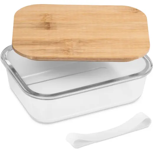 Okiyo Moshi Glass & Bamboo Lunch Box Open